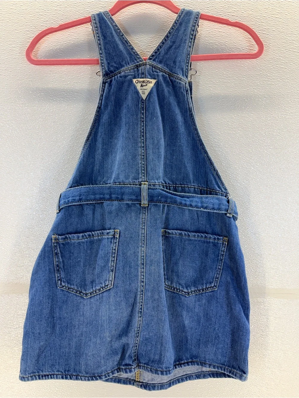 OshKosh B’gosh Girls Denim‎ Overall Jumper Dress Size 12/12A Blue Jean